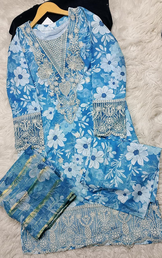 3 PIECE - EMBROIDERED LAWN SUIT