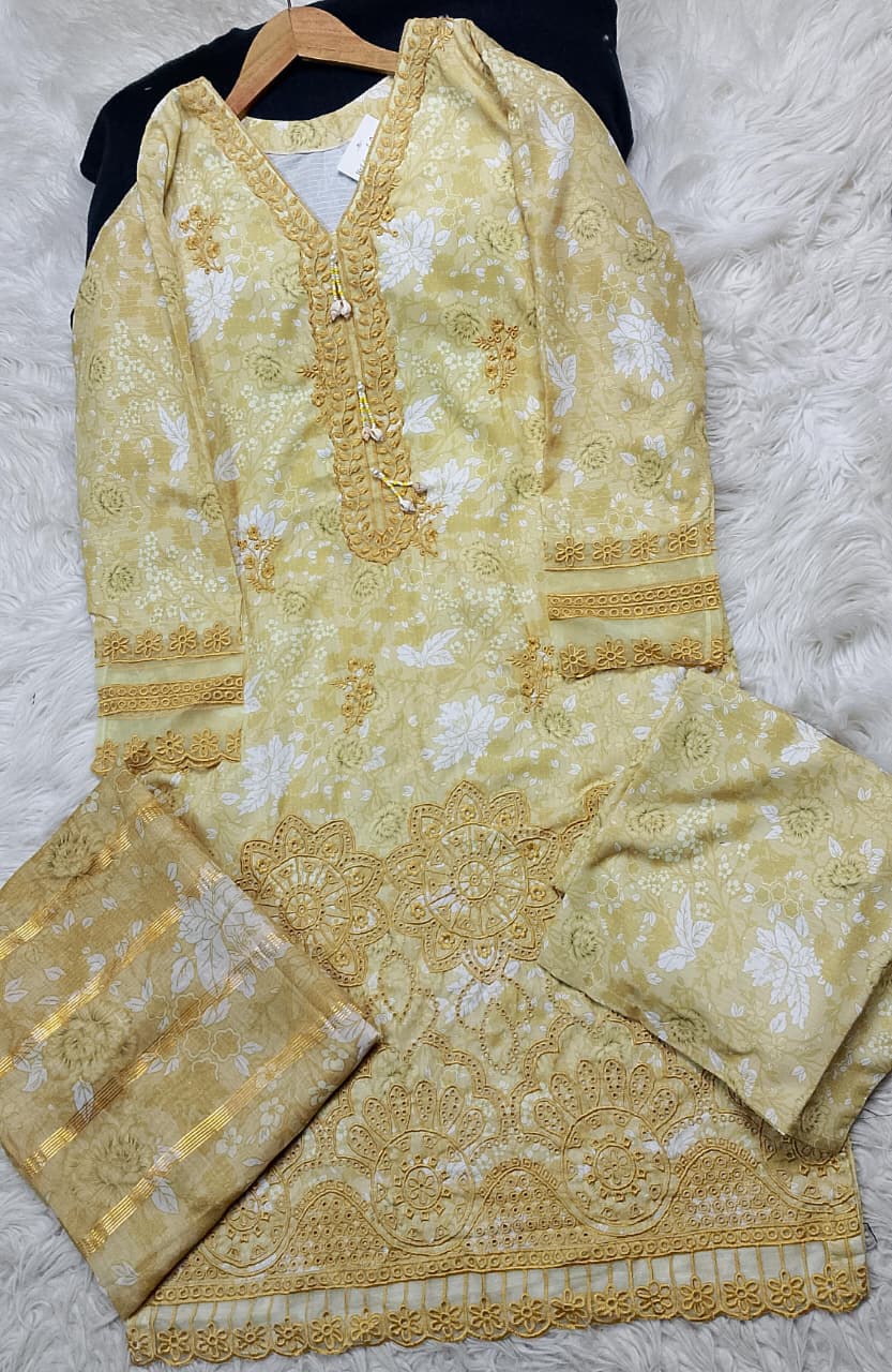 3 PIECE - EMBROIDERED LAWN SUIT