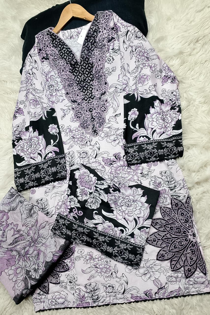 3 PIECE - EMBROIDERED LAWN SUIT