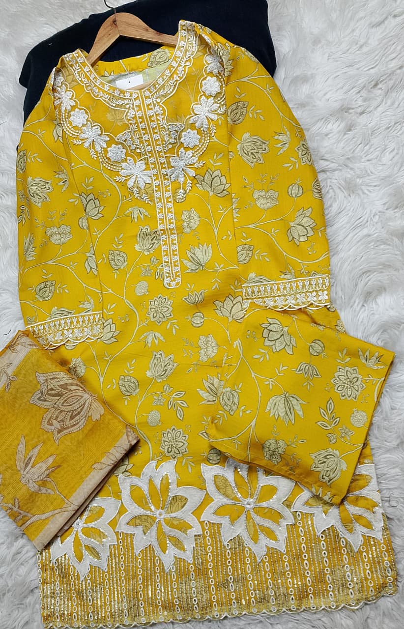 3 PIECE - EMBROIDERED LAWN SUIT