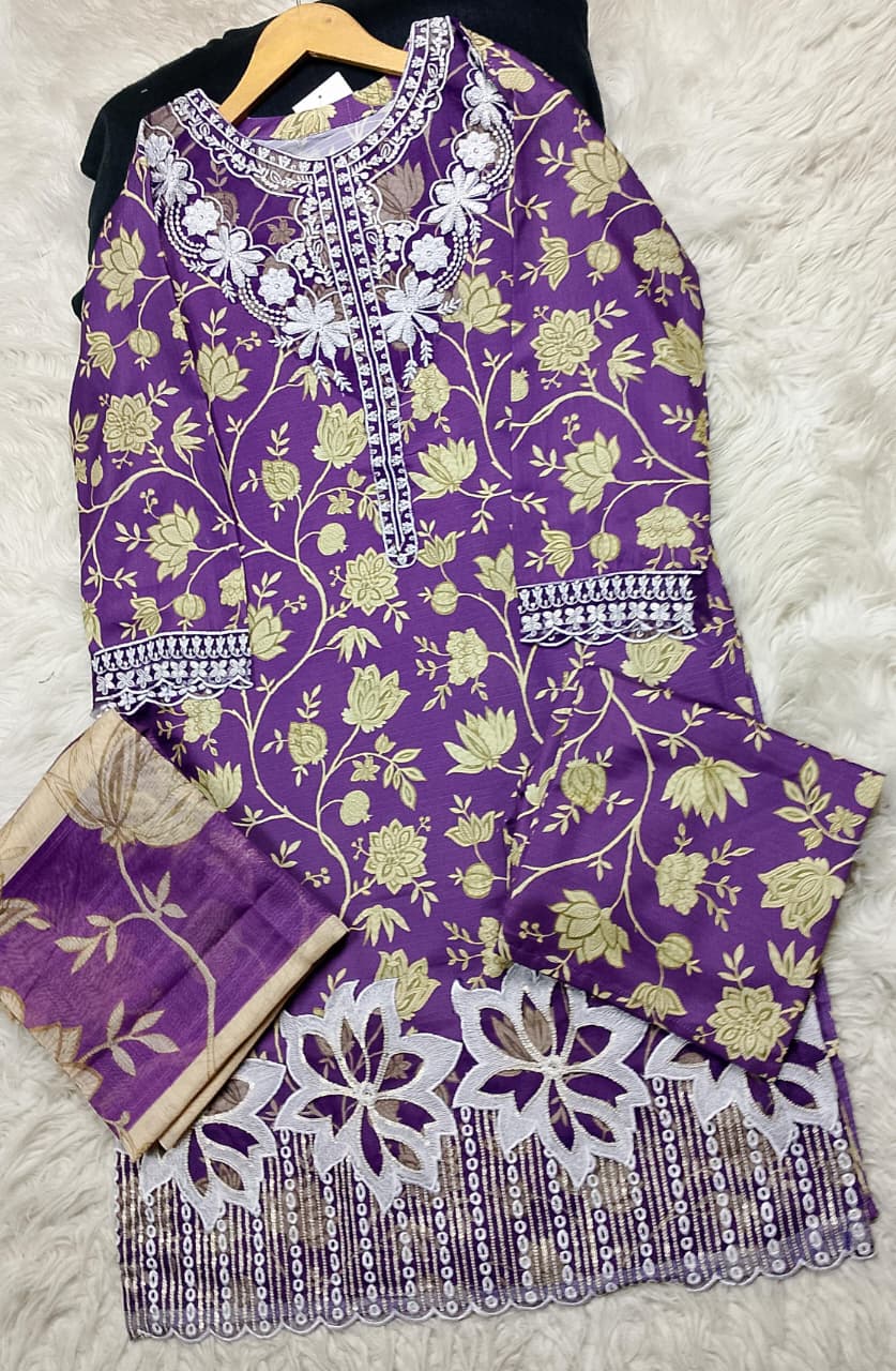 3 PIECE - EMBROIDERED LAWN SUIT
