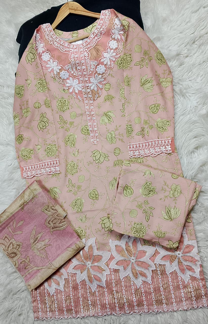3 PIECE - EMBROIDERED LAWN SUIT