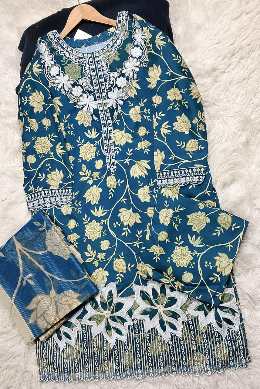 3 PIECE - EMBROIDERED LAWN SUIT