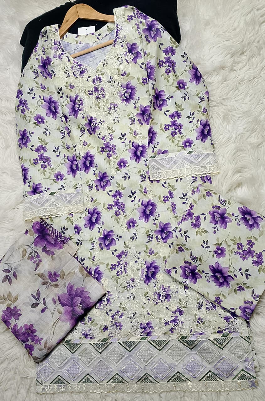 3 PIECE - EMBROIDERED LAWN SUIT