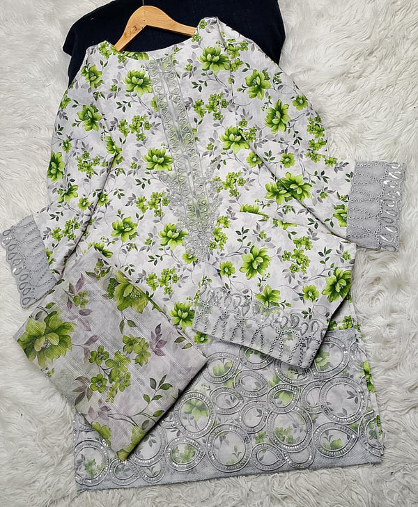 3 PIECE - EMBROIDERED LAWN SUIT
