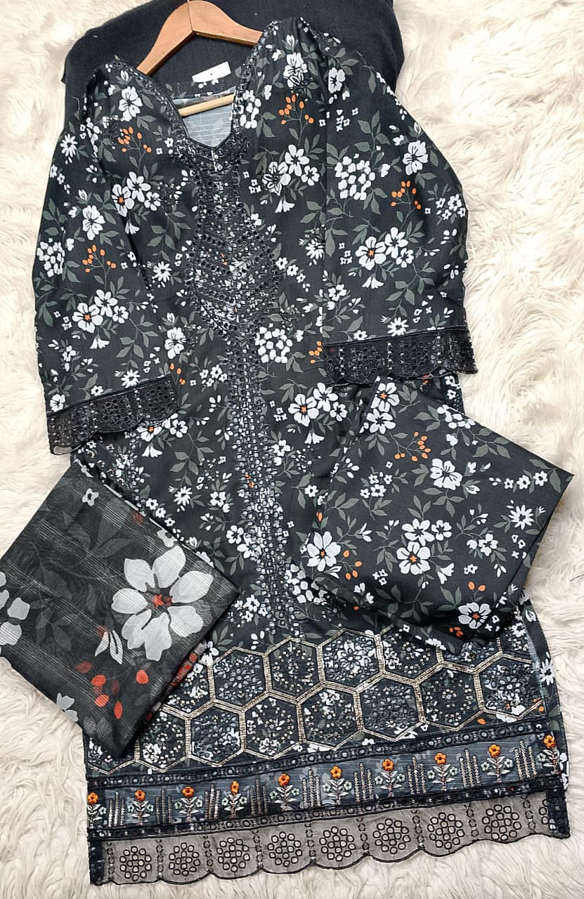 3 PIECE - EMBROIDERED LAWN SUIT
