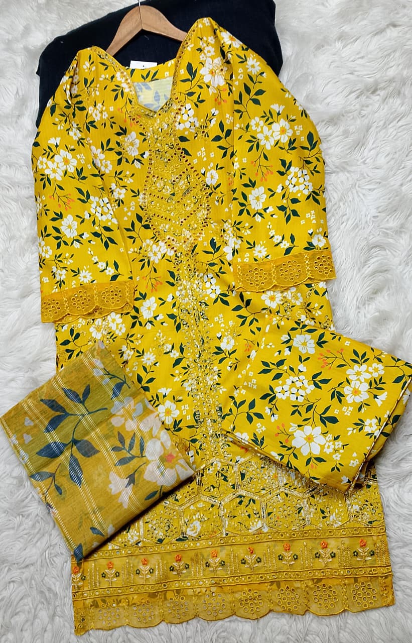 3 PIECE - EMBROIDERED LAWN SUIT