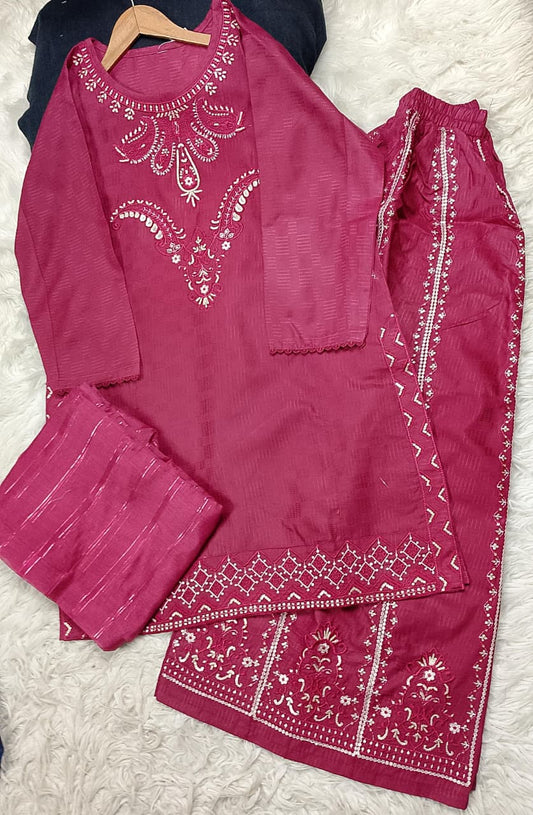 3 PIECE - EMBROIDERED LAWN SUIT