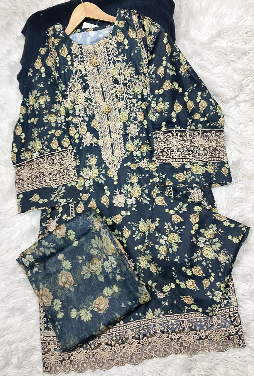 3 PIECE - EMBROIDERED LAWN SUIT