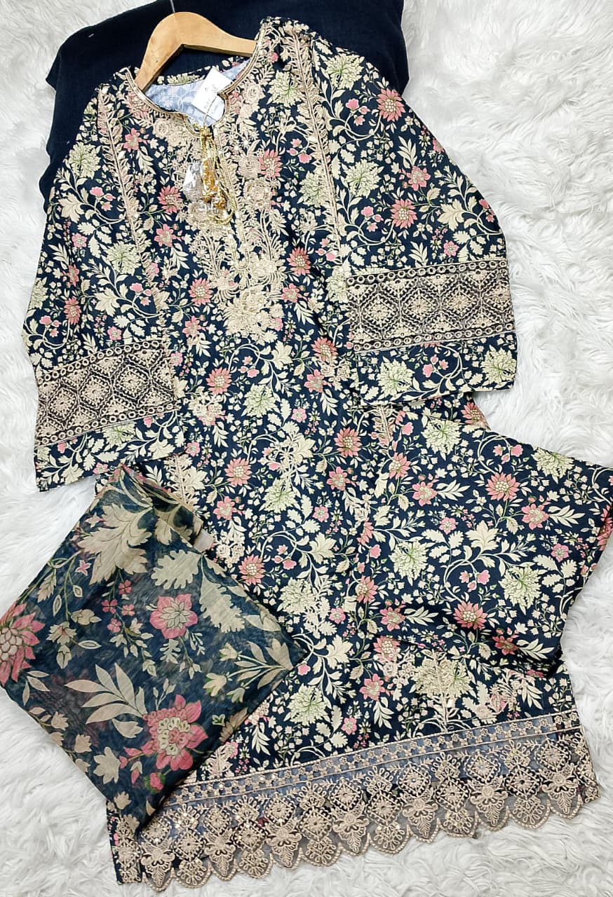 3 PIECE - EMBROIDERED LAWN SUIT