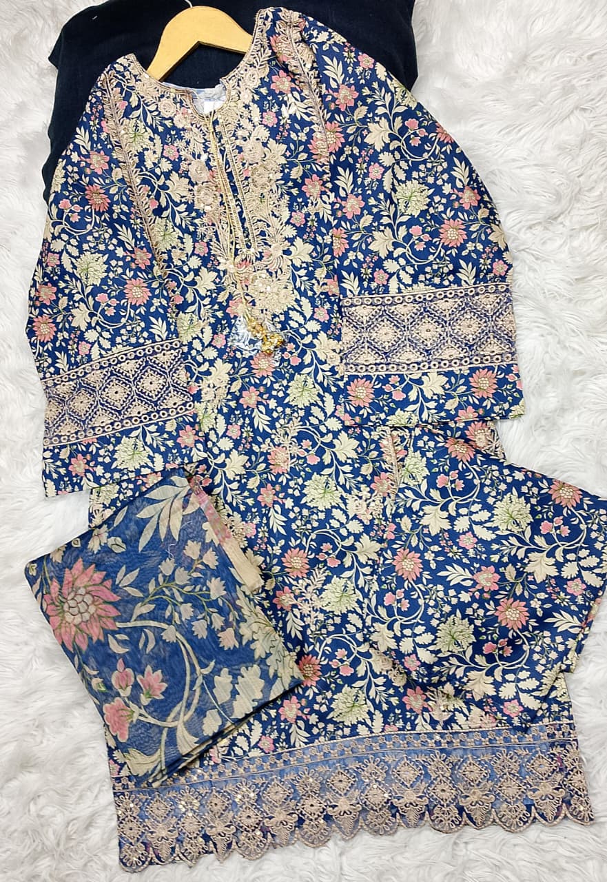 3 PIECE - EMBROIDERED LAWN SUIT