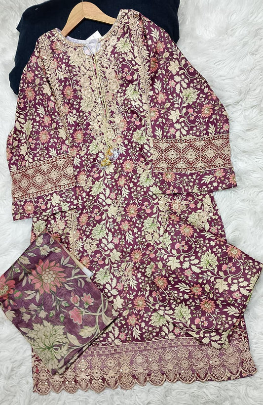 3 PIECE - EMBROIDERED LAWN SUIT