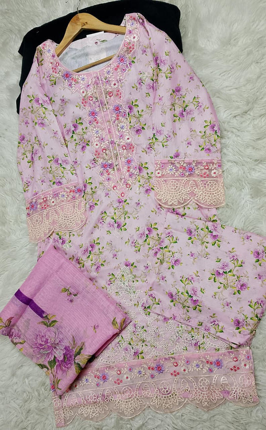 3 PIECE - EMBROIDERED LAWN SUIT