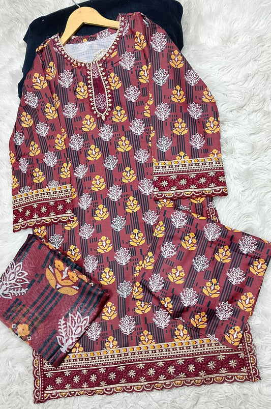 3 PIECE - EMBROIDERED LAWN SUIT