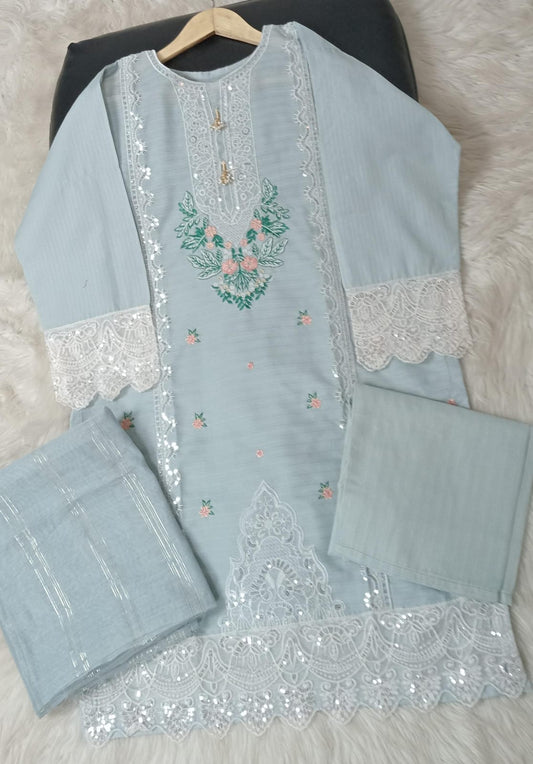 3 PIECE - EMBROIDERED DORIA COTTON SUIT