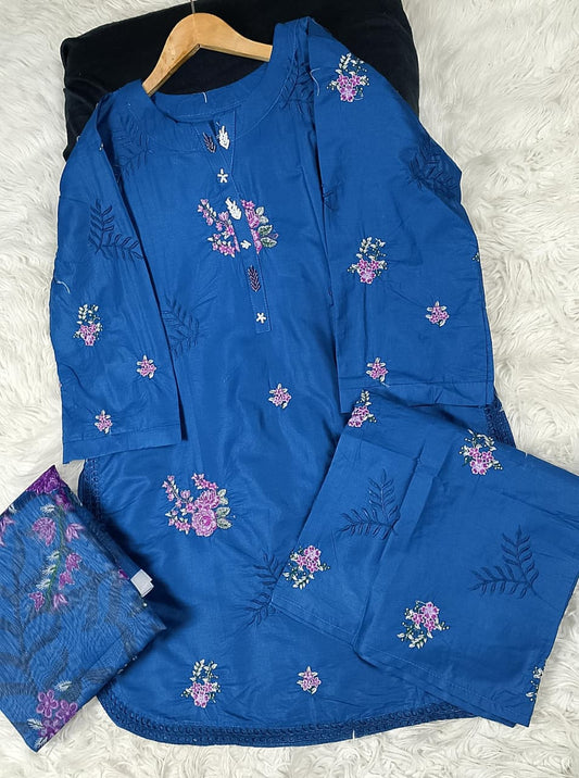 3 PIECE - EMBROIDERED DORIA COTTON SUIT