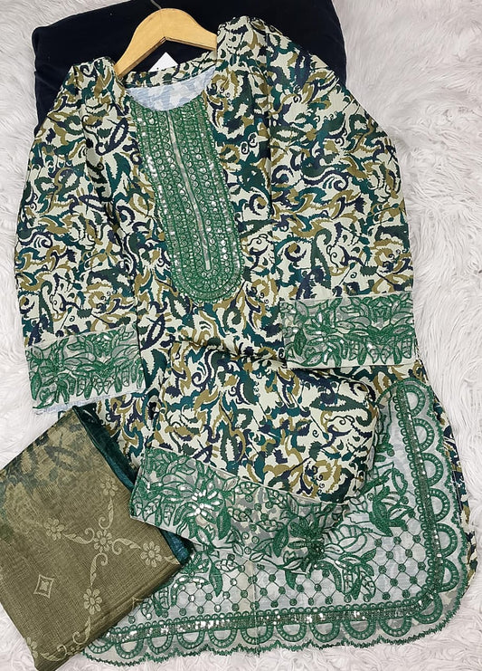 3 PIECE - EMBROIDERED DORIA COTTON SUIT