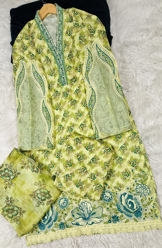 3 PIECE - EMBROIDERED DORIA COTTON SUIT