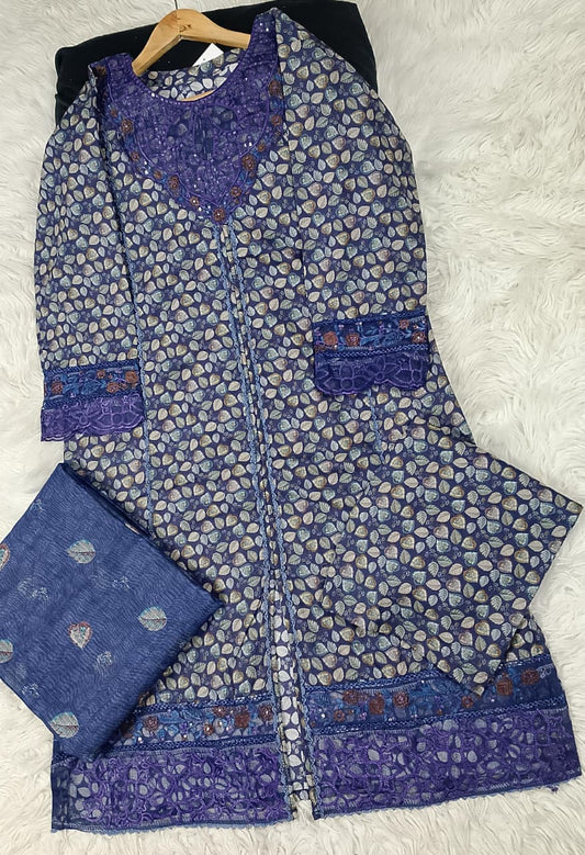 3 PIECE - EMBROIDERED DORIA COTTON SUIT