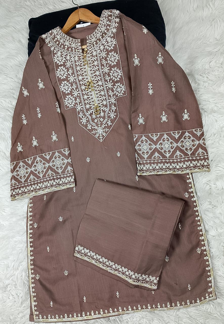 2 PIECE - EMBROIDERED DORIA COTTON SUIT