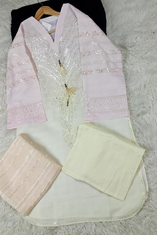 3 PIECE - EMBROIDERED DORIA COTTON SUIT