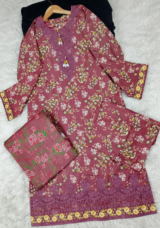 3 PIECE - EMBROIDERED DORIA COTTON SUIT