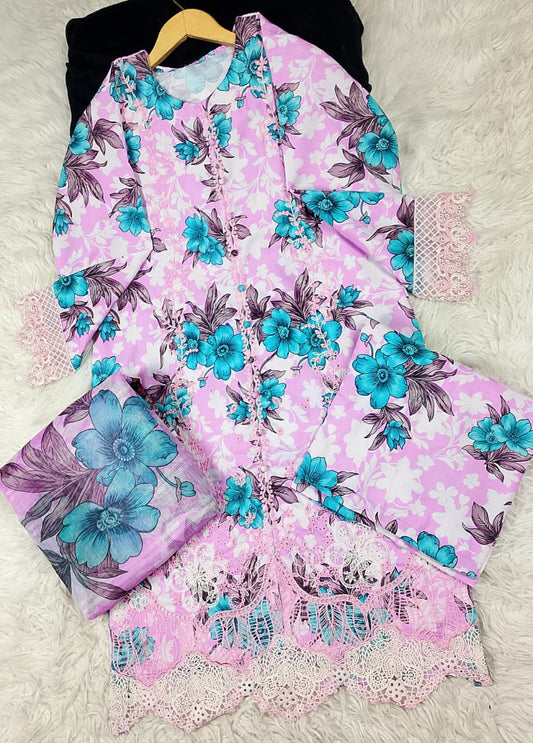 3 PIECE - EMBROIDERED DORIA COTTON SUIT