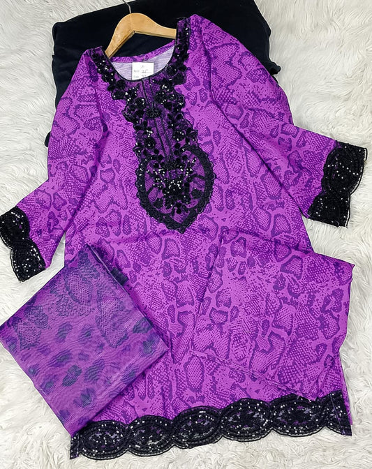 3 PIECE - EMBROIDERED DORIA COTTON SUIT
