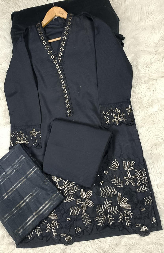 3 PIECE - EMBROIDERED DORIA COTTON SUIT