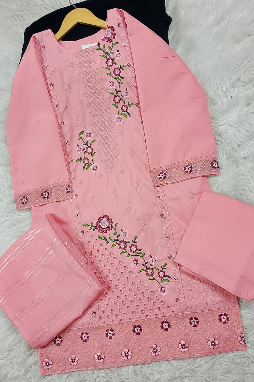 3 PIECE - EMBROIDERED DORIA COTTON SUIT