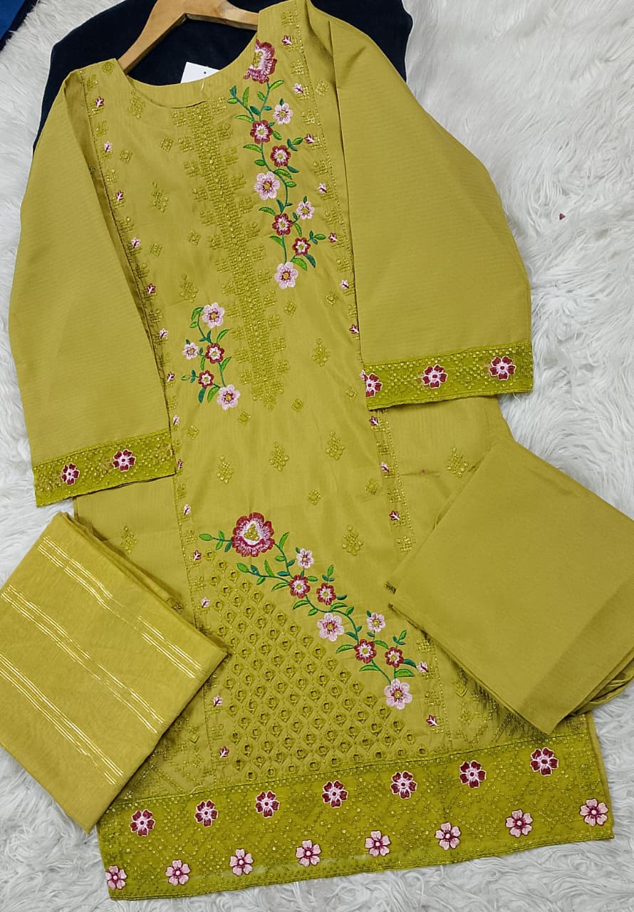 3 PIECE - EMBROIDERED DORIA COTTON SUIT