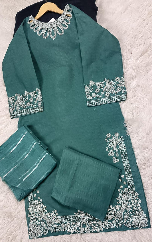 3 PIECE - EMBROIDERED DORIA COTTON SUIT
