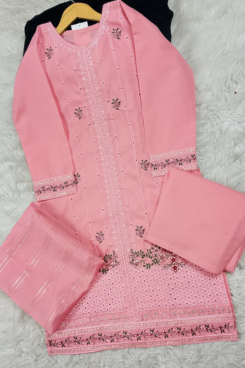 3 PIECE - EMBROIDERED DORIA COTTON SUIT