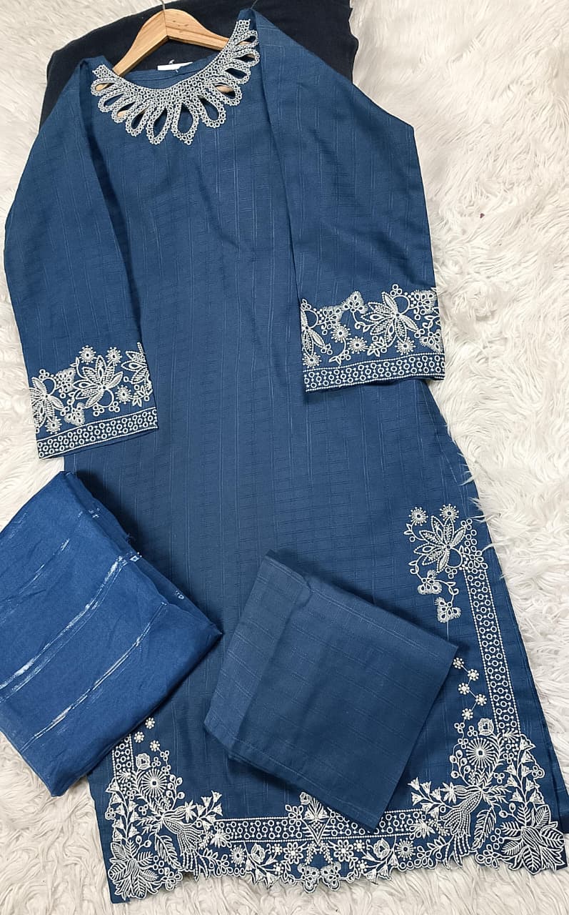 3 PIECE - EMBROIDERED DORIA COTTON SUIT