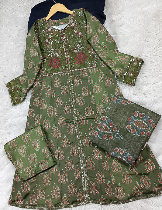 3 PIECE - EMBROIDERED LAWN SUIT