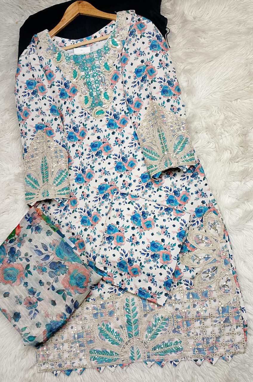 3 PIECE - EMBROIDERED LAWN SUIT