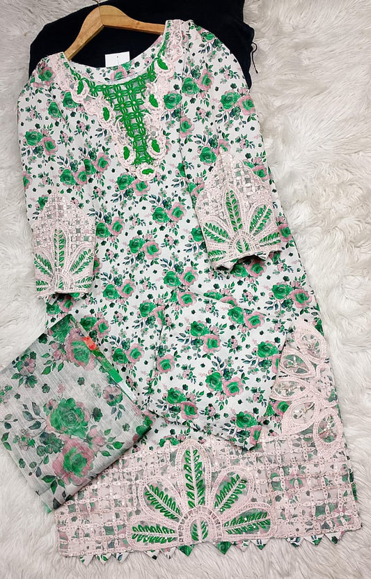 3 PIECE - EMBROIDERED LAWN SUIT