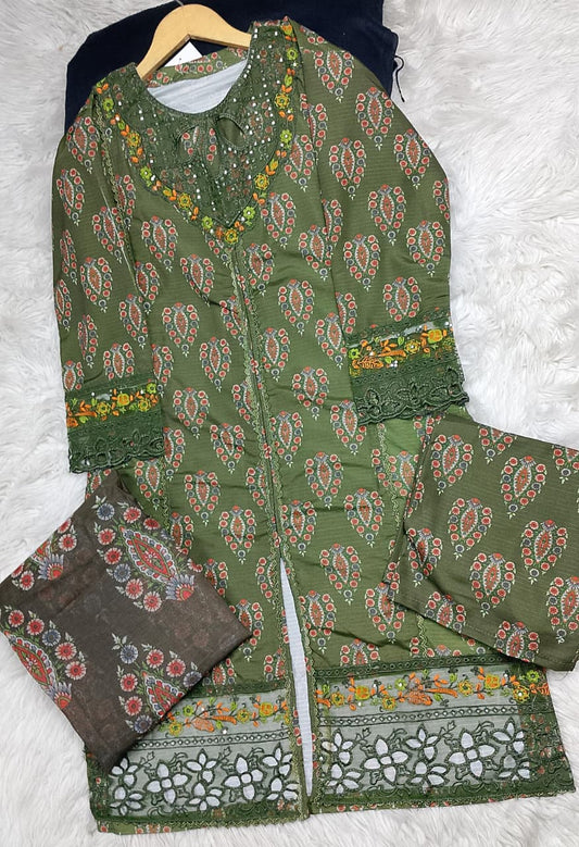 3 PIECE - EMBROIDERED LAWN SUIT