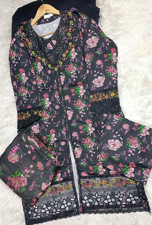 3 PIECE - EMBROIDERED LAWN SUIT