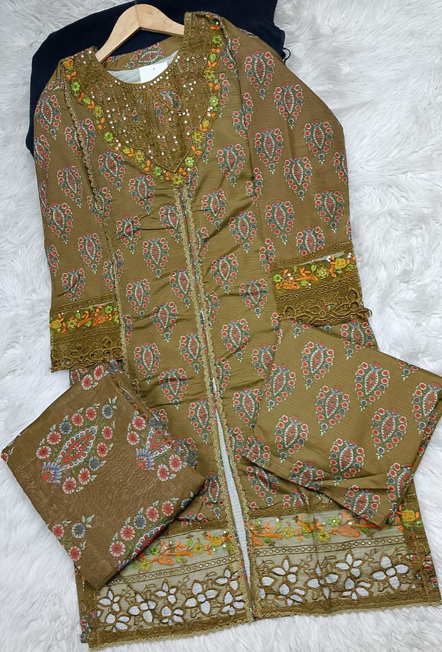 3 PIECE - EMBROIDERED LAWN SUIT