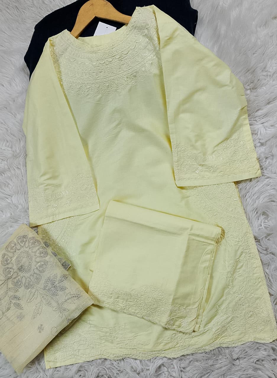 3 PIECE - EMBROIDERED LAWN SUIT