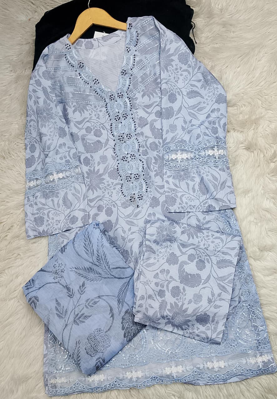 3 PIECE - EMBROIDERED LAWN SUIT