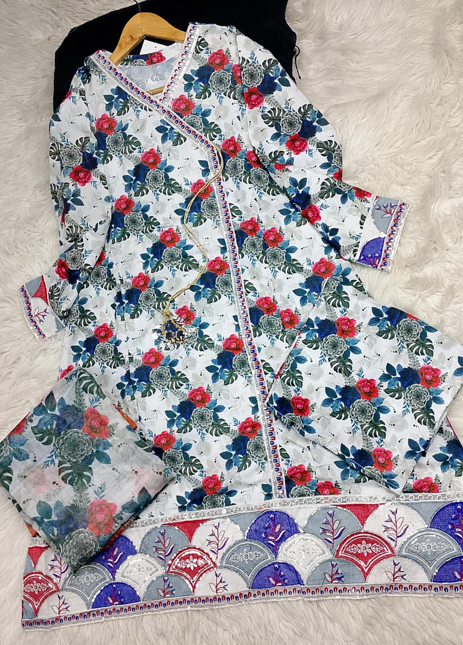 3 PIECE - EMBROIDERED LAWN SUIT