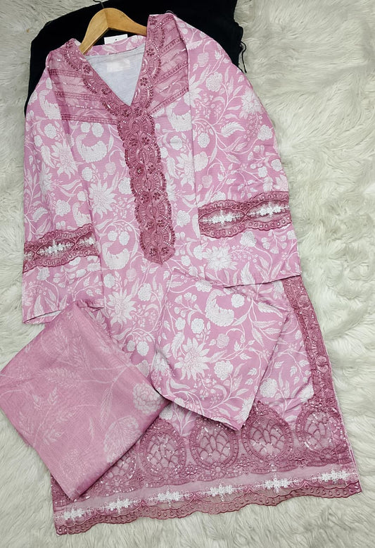 3 PIECE - EMBROIDERED LAWN SUIT