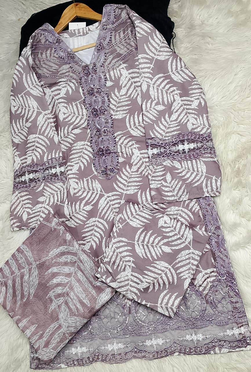3 PIECE - EMBROIDERED LAWN SUIT