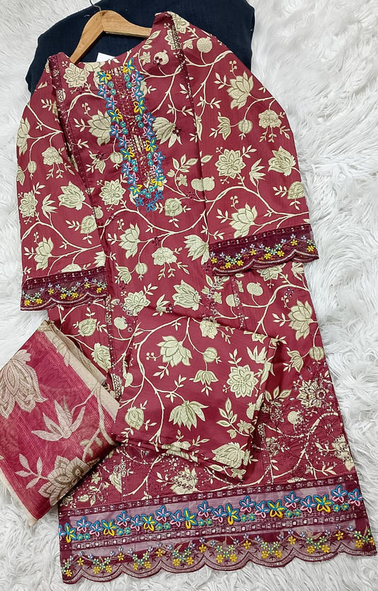 3 PIECE - EMBROIDERED LAWN SUIT