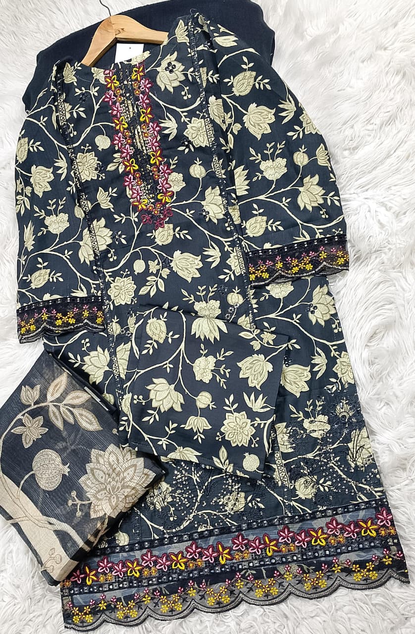 3 PIECE - EMBROIDERED LAWN SUIT