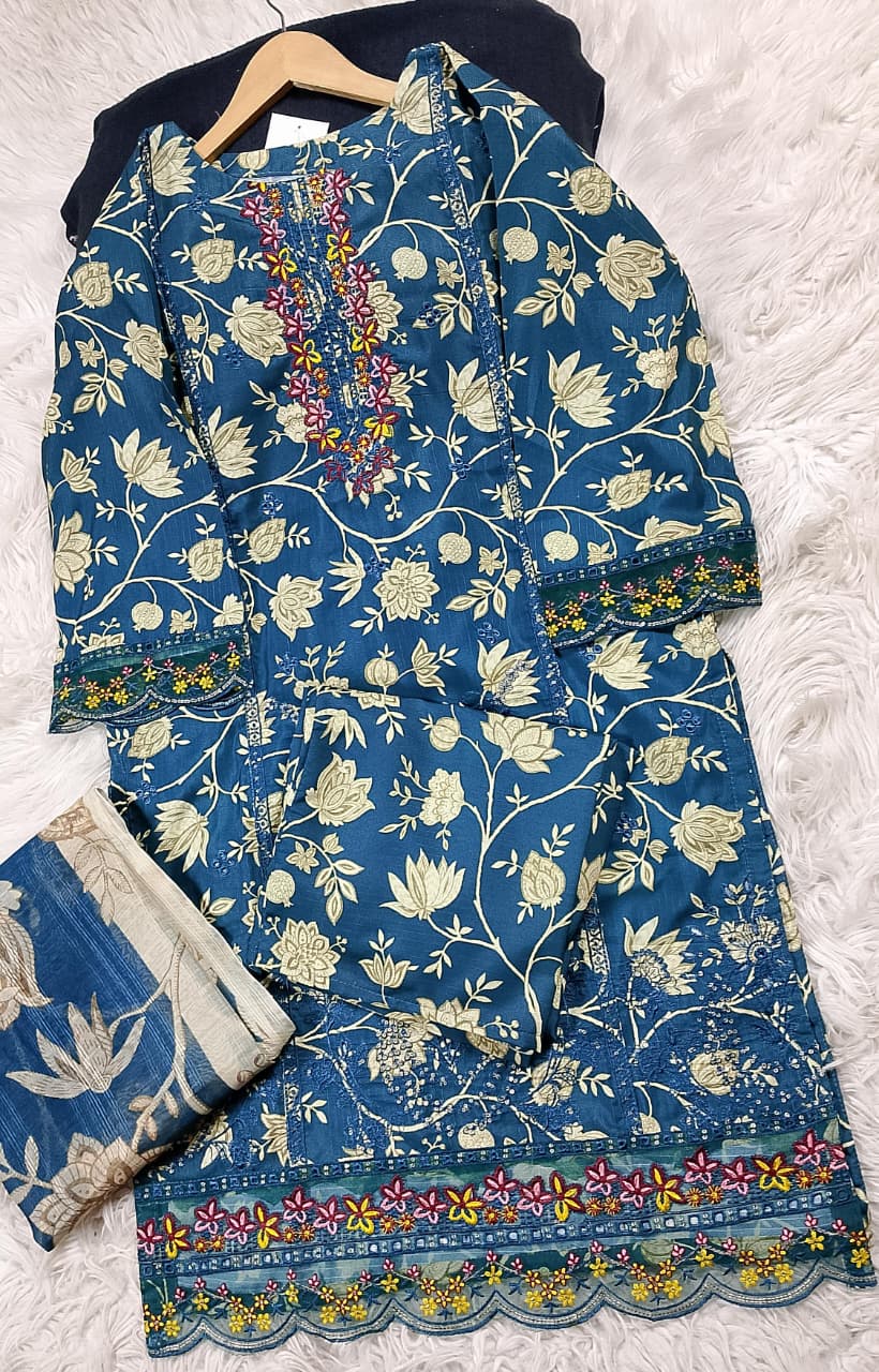 3 PIECE - EMBROIDERED LAWN SUIT