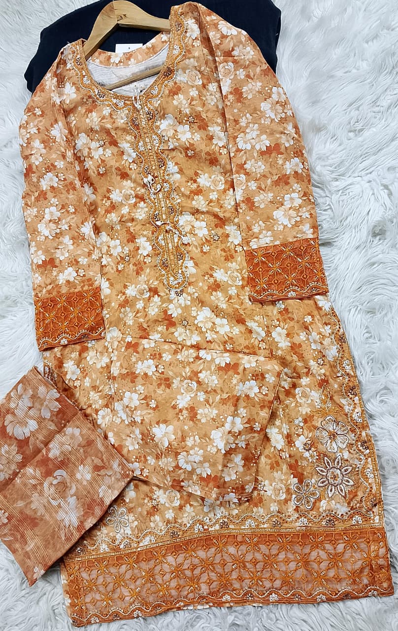 3 PIECE - EMBROIDERED LAWN SUIT