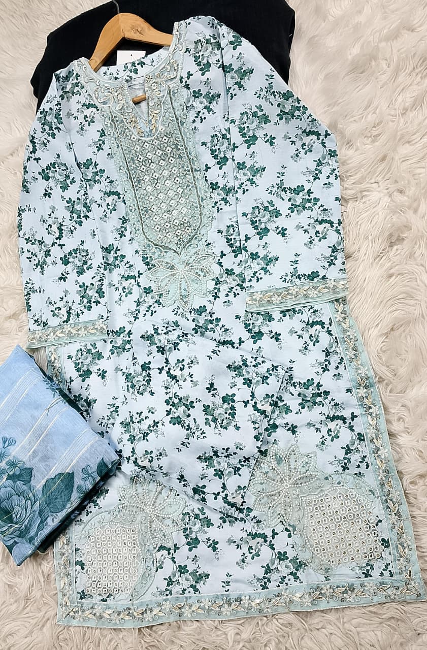 3 PIECE - EMBROIDERED LAWN SUIT